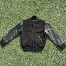 Stuart  Strauss Letterman Varsity Jacket Youth Medium Wool Leather