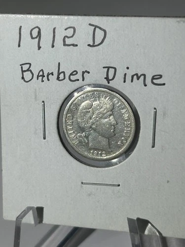 1912 D Barber Dime 90% Silver High Grade Beauty