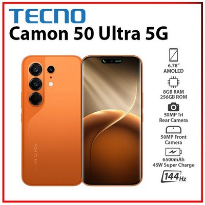 TECNO Camon 50 Ultra 5G 8GB+256GB ORANGE Dual SIM Unlocked Android Cell Phone