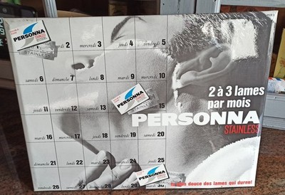 GLACOIDE WERBEDISPLAY RASIERKLINGEN PERSONNA STAINLESS 80er Jahre