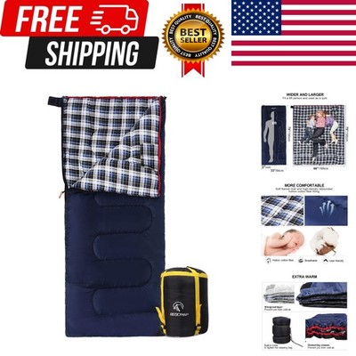 Cotton Flannel Sleeping Bag for Camping Backpacking, Adults Cold Weather Enve...