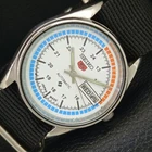 VINTAGE SEIKO 5 AUTOMATIC JAPAN MENS WHITE COLOR DIAL WATCH a708372-1