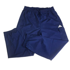 Adidas Essentials Small Logo Cargo Pants Mens Blue Drawstring Elastic Waist - XL