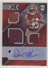 2018 Panini XR Rookie Triple Swatch Auto Red 34/35 Derrius Guice #181 Auto 3c7