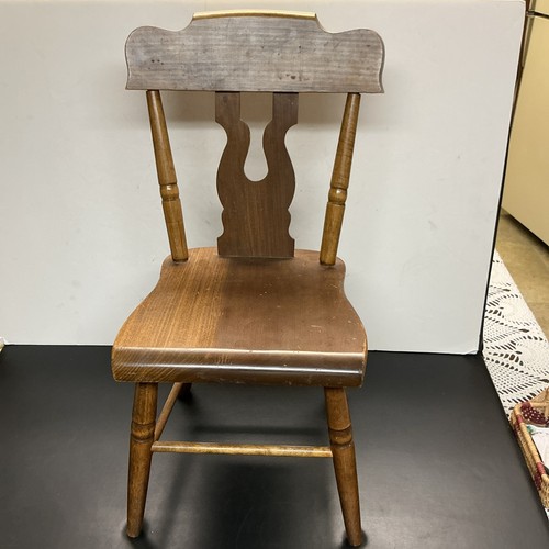 Lancaster Co. Solid Wood Plank Seat Child’s Chair Hand Made 1972 Signed & Dated