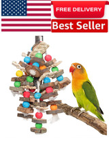 Large Parrot Toys for Macaw Toys Large Bird Toys Cockatoo Toys Natural Wooden