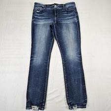 Buckle Black Jeans Womans 36 34 Fit No 53 Straight Stretch Dark Wash Distressed