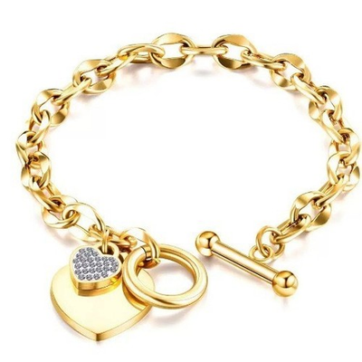 #ad Golden Color Does Not Fade New Titanium Steel Fashionable Bracelet for Women $3.99