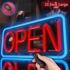 Large LED Open Sign 21" Neon Light Bright for Restaurant Bar Store Shop Business