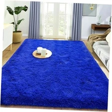 Super Fluffy Rug for Bedroom, 4x6 Shag Fuzzy Area Rug for 4x6 Feet Royal Blue