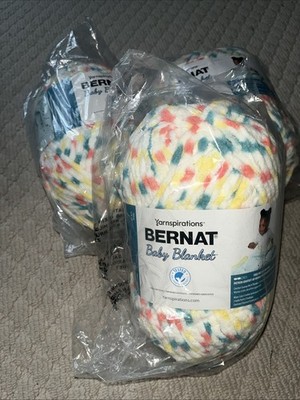 Bernat Baby Blanket Yarn 10.5oz. Lot of 3 Skeins, Color Confetti