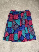 Vintage Alfred Dunner Abstract Print Midi Skirt Women s Size 12
