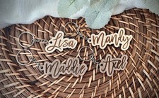 Personalized Wooden Name Keychain Custom Engraved Bag Tag Backpack Keyring Gift
