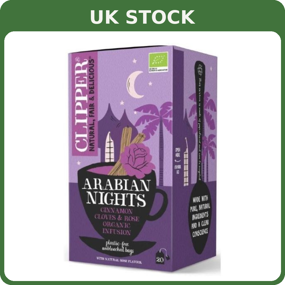 Organic Rose Tea With Cinnamon & Cloves Arabian Nights 40g Clipper
