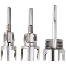 3Pcs PVC Pipe Threader Kit 1/2" 3/4" 1" NPT, Integrated Internal External Pipe