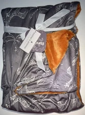 Mother's Promise Baby Infant Luxury Plush Throw Blanket in Gray Giraffe Palm NEW