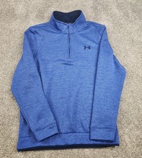 Under Armour Storm ColdGear Loose Fit Blue Quarter Zip Pullover Mens Size Medium