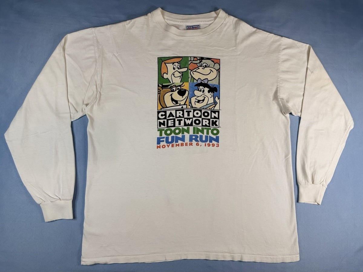 Vtg 1993 Cartoon Network Fun Run Long Sleeve Tee XL USA 