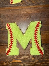 Softball 🥎 Letters M  Iron-on Patch, baseball Letters Patch, Sport Team Patches