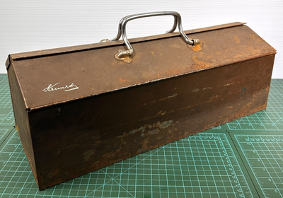 #ad #ad VTG Kennedy DG 21 Steel Toolbox Brown Two Handle Barn Roof Tool Box W Tray $59.98