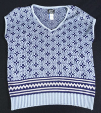 Grandma's Vintage Sweater Vest Koret City Blues Pullover V-Neck Made In USA