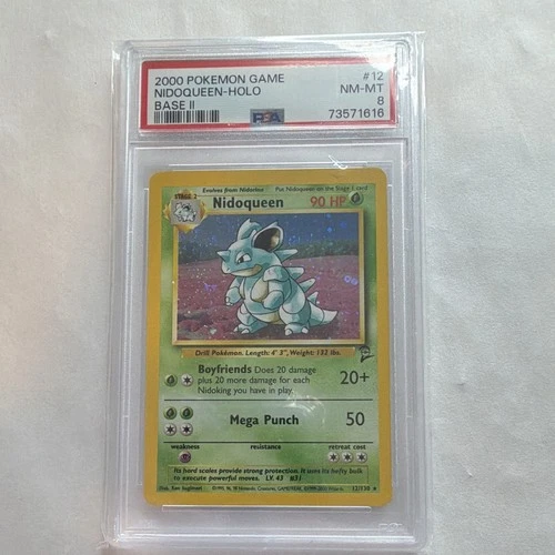 PSA 8 2000 Pokemon TCG Nidoqueen Holo Base Set 2 12/130 Holo Rare