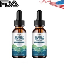 2x Soursop Bitters Liquid Drops 10 in 1 with Sea Moss, , Turmeric, Black Seed