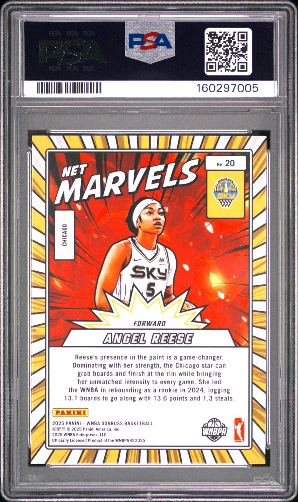 2025 PANINI DONRUSS WNBA NET MARVELS #20 ANGEL REESE PSA 10 view 2