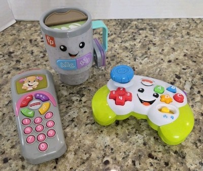 Fisher Price LOT Laugh & Learn Game Contoller Wake Up Coffee Puppy Remote Toys 
