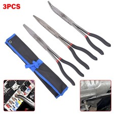 Doppelgelenk Zange Satz Spitzzange Telefonzange lang Zangensatz gebogen 340mm DE