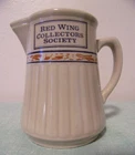 1989 Red Wing Collectors Society Convention, Gray Line Stoneware Pitcher 4.75"