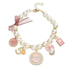 1Pc Pink Medium Dogs Pearl Collars Pet Pearl Dog Princess Bow Necklace Cute C...