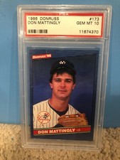GEM MINT PSA 10 Don Mattingly 1986 Donruss #173 New York Yankees Baseball Card