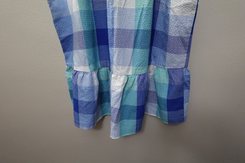 LOFT Blue Plaid Keyhole Peplum Halter Top NWT Women's Size Large Lightweight - Picture 7 of 13