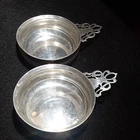 LUNT STERLING SILVER WINE TASTERS FANTASTIC VINTAGE ANTIQUE PAIR GREAT CONDITION