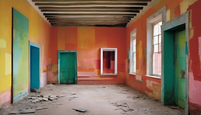 Lost Place Architektur Bauhaus Druck XXL  140x90 cm Leinwand/Pop Art/Ferien Loft