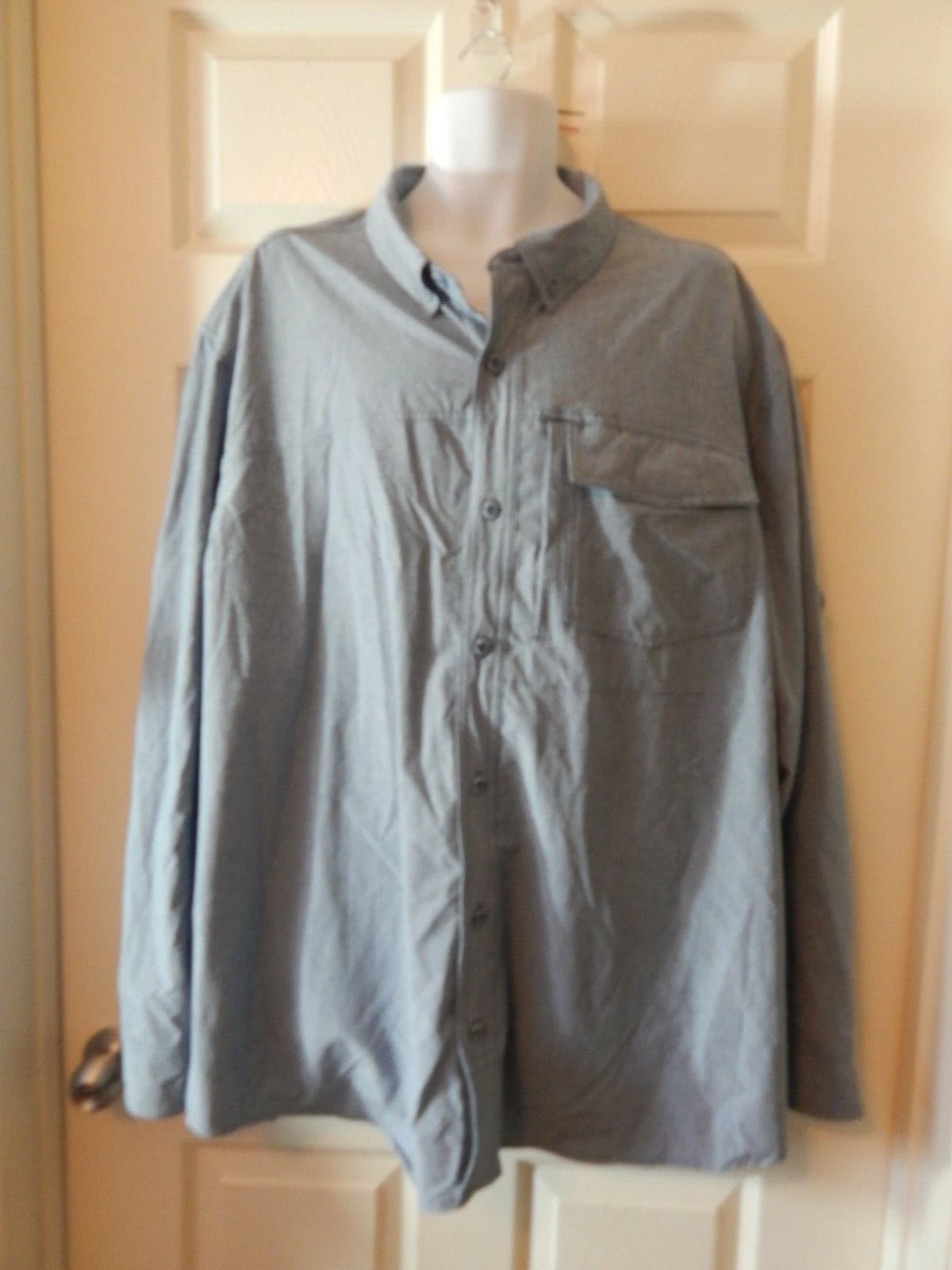 Duluth Trading Mens Long Sleeve Outdoor Vented Button Up Shirt Size 3XL Blue
