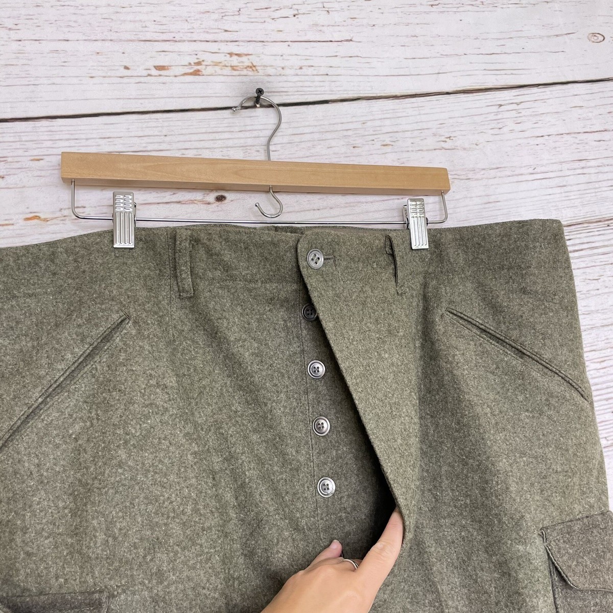 Vintage 1940 WW2 Swedish 114K Wool Army Military Cargo Field Pants Vintage 1940 WW2 Swedish 114K Wool Army Military Cargo Field Pants