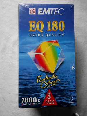 EMTEC EQ E-180 VHS Videocassette Neu & OVP 3er Pack