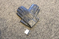 $128 Coach Men's 100% Cashmere Lined Basic Nappa Black Leather Gloves SMALL
