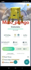 Pokemon Shiny Stakataka Lv40 3moves -TRA'DE 20k Or 1 mill Dust GO- Description