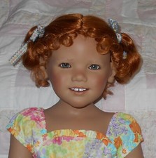 WEE 3 NATALI Doll Wig SIZE 14-15.5 CARROT RED Short Ponytails Seam Part NWT