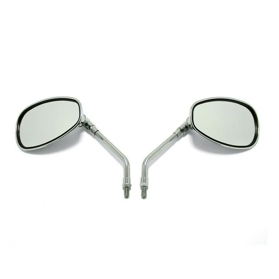 Espejos retrovisores cromados L&R para motocicleta 10 mm para Kawasaki KZ1000A KZ1000D KZ1000C Foto 3 de 4