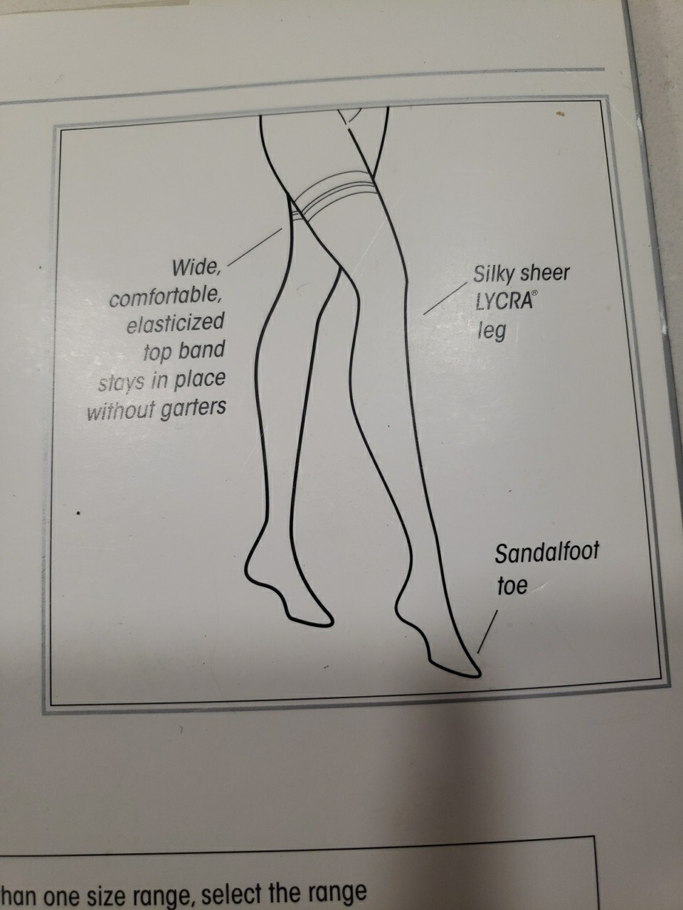 Stockings Nice Touch Sheer Thi-Top Sears, Roebuck & Co Made In USA White Size B