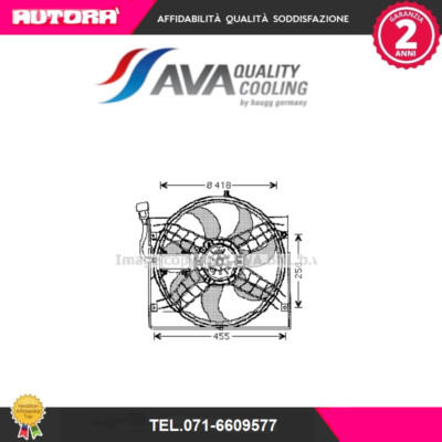BW7525 fan, engine cooling suitable for BMW 3 (E46) (AVA).