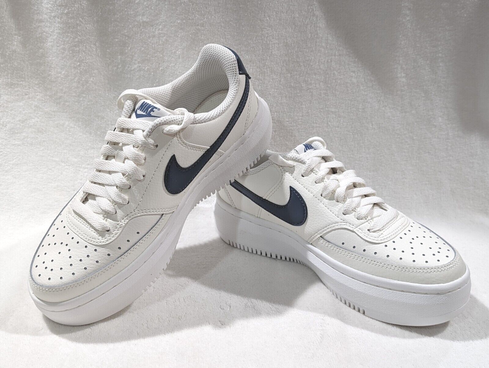 Nike Court Vision Alta Sail/D-Blue Women's Leather Sneakers - Assorted Sizes NWB
