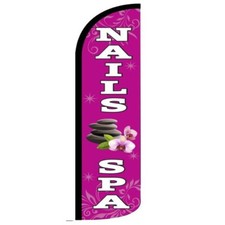 NAILS SPA Windless Swooper Flag 3x11.5' Tall Feather Sign pz