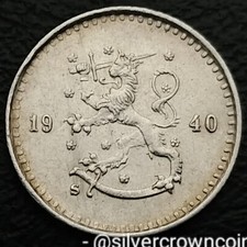 Finland 🇫🇮 25 Pennia 1940 S. KM#25. 25 Cents coin. Rampant Lion. WWII. 