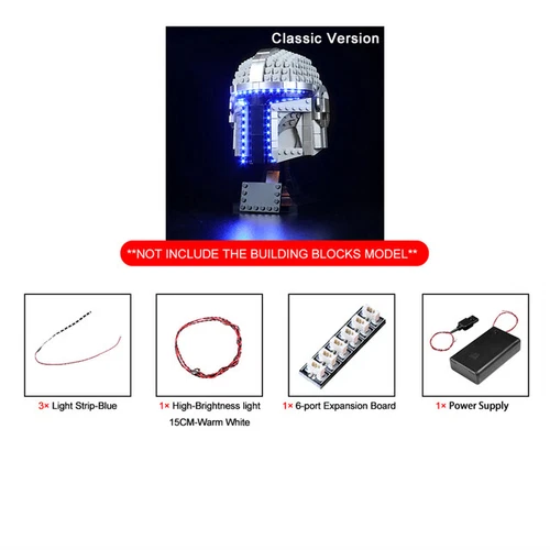 LED Licht Kit für Lego 75328 The Mandalorianer Helm Beleuchtungs Lichter - Bild 13 von 19