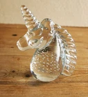 Vintage Murano Art Glass Unicorn Paperweight with Controlled Bubbles